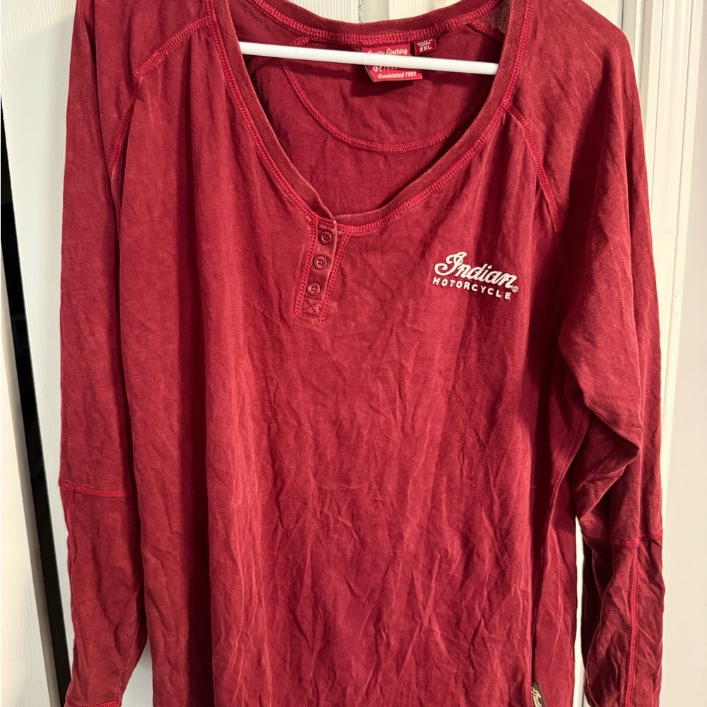 Indian Motorcycle Women's Crimson Long Sleeve Top